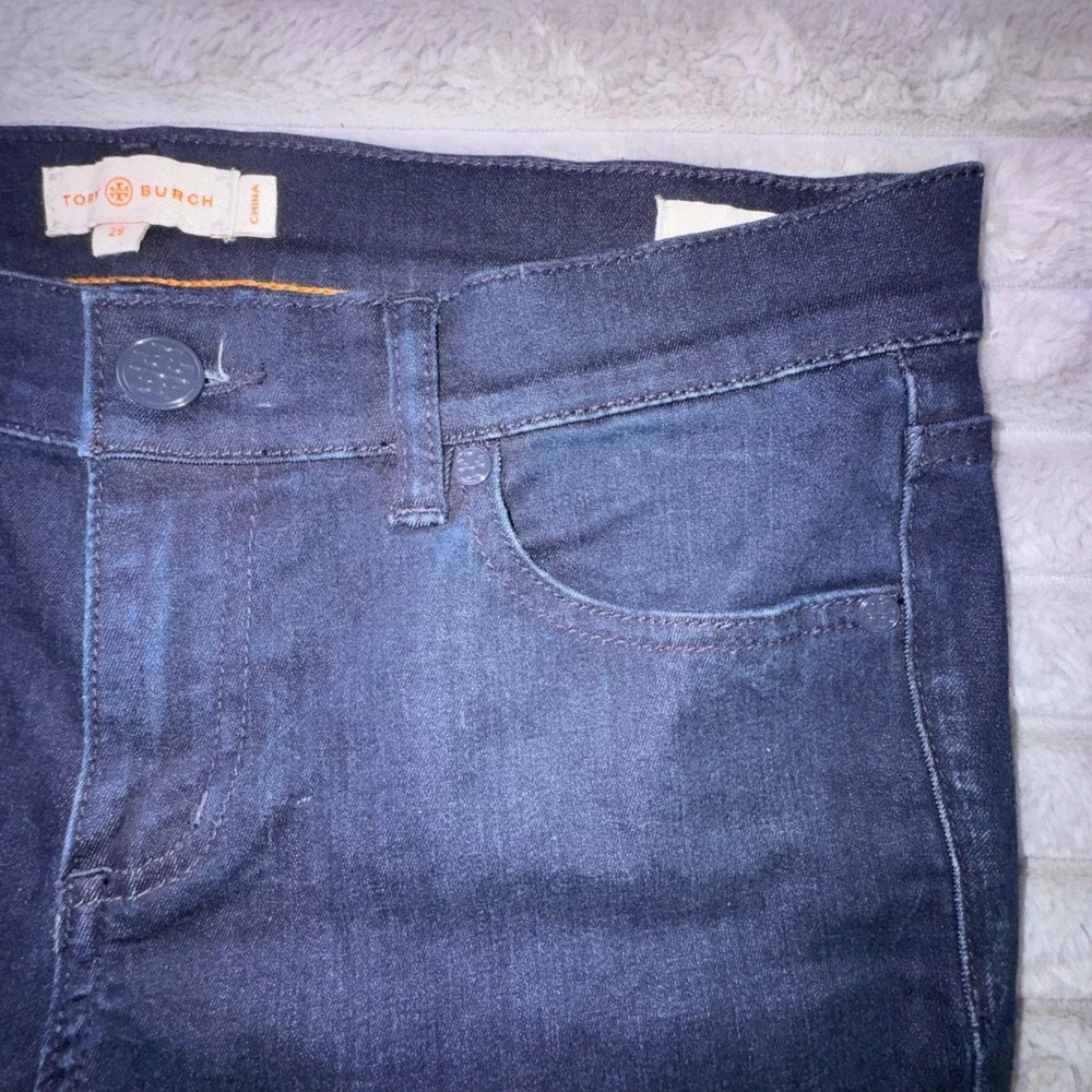 Tory Burch Women's 29 Legging Jeans Dark‎ Wash Indigo Skinny Stretch Denim